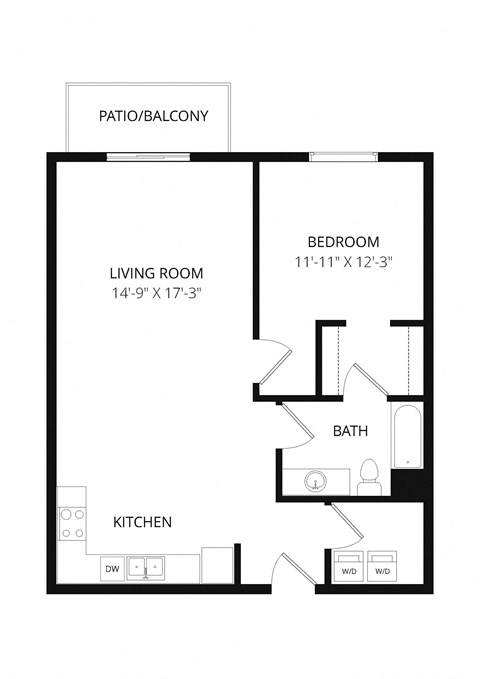 a floor plan of a bedroom apartment